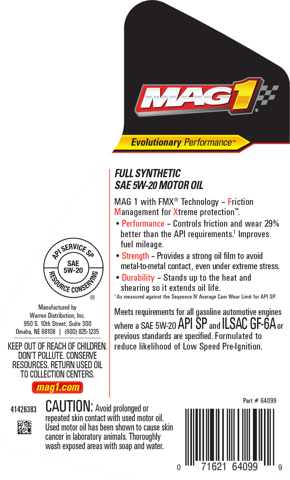 MAG 1® Full Synthetic 5W-20 Motor Oil - Mag 1