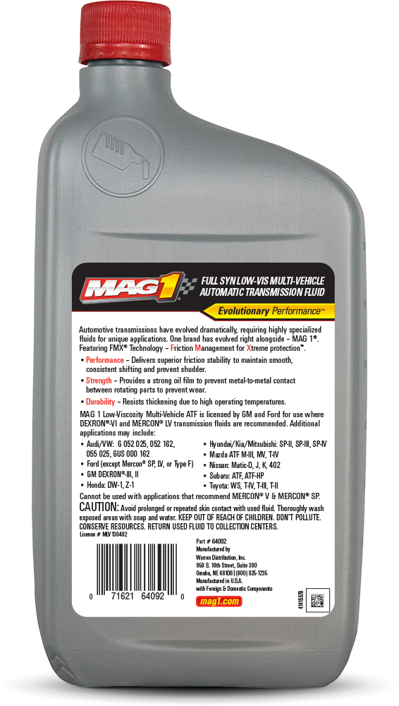 MAG 1® Low Viscosity MultiVehicle Transmission Fluid